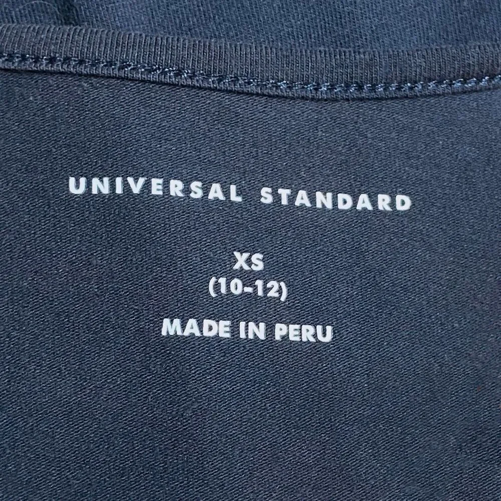 Universal Standard Iconic Geneva V-Neck Dress Size XS (10-12) Navy Pima Cotton